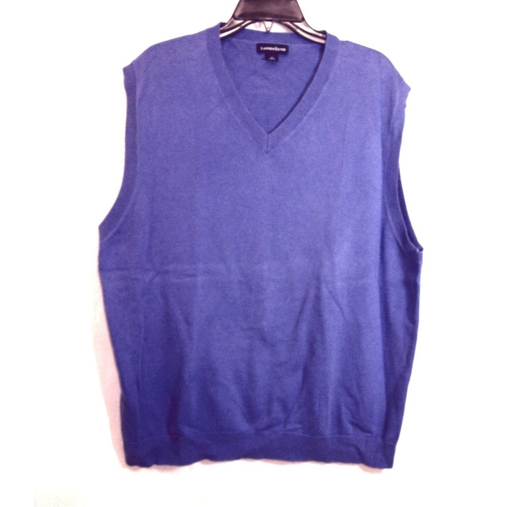 Land's End Sweater Vest, Denim Blue size XL 46-48
